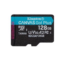 Kingston Technology 128GB microSDXC Canvas Go Plus Gen4 200R A2 U3 Single Pack w/o ADP