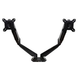 StarTech.com Bras de Bureau à Double Écrans avec USB et Audio, Support de Bureau VESA pour Écrans jusqu'à 32" (8kg), Bras Ergonomique pour Double Écrans à Mouvement Complet - Noir