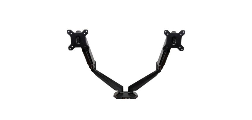 StarTech.com Bras de Bureau à Double Écrans avec USB et Audio, Support de Bureau VESA pour Écrans jusqu'à 32" (8kg), Bras Ergonomique pour Double Écrans à Mouvement Complet - Noir