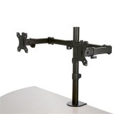 StarTech.com Support Double Écran - Support de Bureau pour Moniteurs VESA jusqu'à 32"(8kg) - Bras Articulé Ergonomique avec Pince/Oeillet - Réglable en Hauteur/Inclinaison/Rotation/Tourner