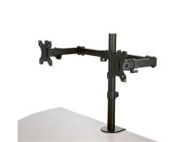 StarTech.com Support Double Écran - Support de Bureau pour Moniteurs VESA jusqu'à 32"(8kg) - Bras Articulé Ergonomique avec Pince/Oeillet - Réglable en Hauteur/Inclinaison/Rotation/Tourner
