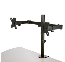 StarTech.com Staffa per due monitor con montaggio su scrivania - Braccio per Monitor fino a 32" (8Kg) - Design a barre trasversali - Articolabile - Acciaio