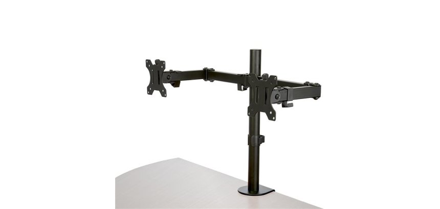 StarTech.com Desk Mount Dual Monitor Arm - Desk Clamp / Grommet VESA Monitor Mount for up to 32" (17.6lb/8kg) Displays - Ergonomic Articulating Monitor Arm - Height Adjustable/Tilt/Swivel/Rotating