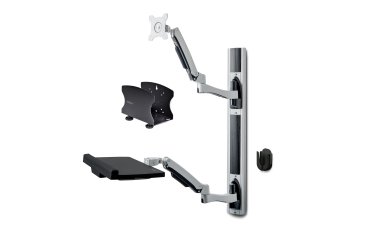 StarTech.com Poste de Travail Mural, Support VESA de Moniteur/Écran 32" Support pour Écran/Moniteur (10kg) - Support d'Écran Entièrement Articulé et Tablette Murale pour PC et pour Clavier