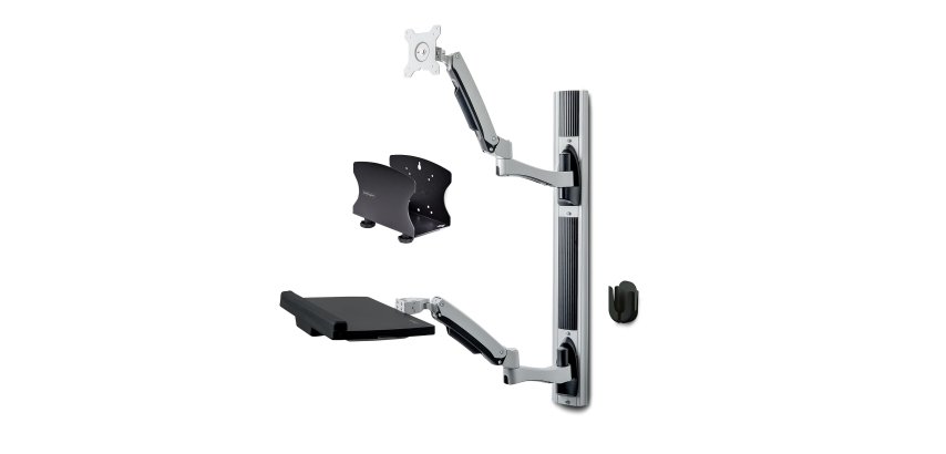 StarTech.com Poste de Travail Mural, Support VESA de Moniteur/Écran 32" Support pour Écran/Moniteur (10kg) - Support d'Écran Entièrement Articulé et Tablette Murale pour PC et pour Clavier