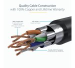 StarTech.com 5m CAT6a Ethernet Cable - 10 Gigabit Shielded Snagless RJ45 100W PoE Patch Cord - 10GbE STP Network Cable w/Strain Relief - Black Individually Tested/Wiring is UL Certified/TIA