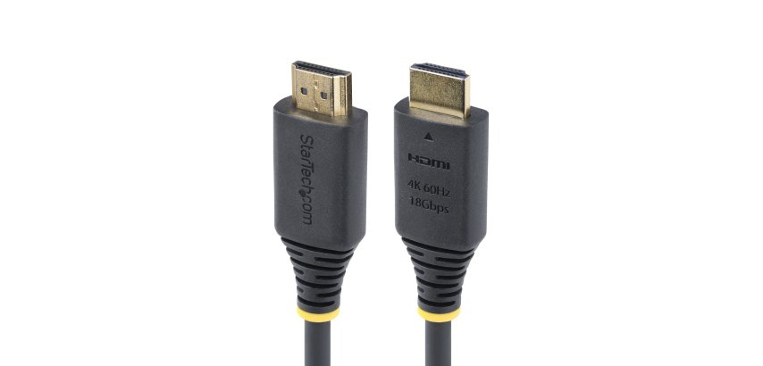 StarTech.com Câble HDMI Haut Débit Certifié Premium de 2,4m, 4K 60 Hz/1440p 144 Hz, HDR10/HDCP 2.2/ARC, 18 Gbps, Câble UHD HDMI 2.0 pour Téléviseur/Moniteur/Écran, Gaine en TPE