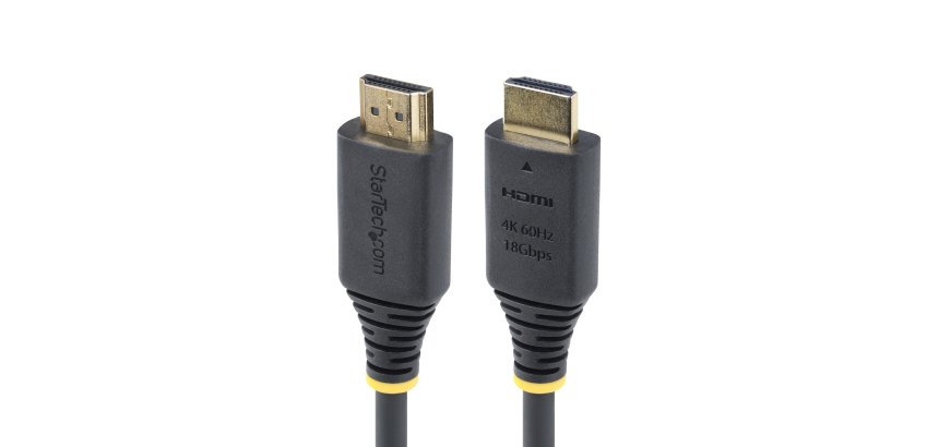 StarTech.com Câble HDMI Haut Débit Certifié Premium de 2,4m, 4K 60 Hz/1440p 144 Hz, HDR10/HDCP 2.2/ARC, 18 Gbps, Câble UHD HDMI 2.0 pour Téléviseur/Moniteur/Écran, Gaine en TPE