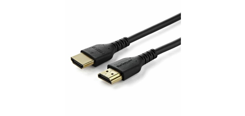 StarTech.com Câble HDMI Fin de 1,5 m, Câble HDMI 2.0 Flexible Certifié Premium avec Ethernet, UHD 4K 60Hz HDR10, Conception Durable en Fibre d'Aramide avec Gaine en TPE