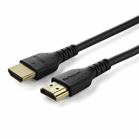 StarTech.com Cable HDMI 2.0 Certificado Premium de Alta Velocidad con Ethernet de 1,5m - Delgado - UHD 4K 60Hz - con Fibra de Aramida - HDMI 2.0 - TPE - para Monitores y TV