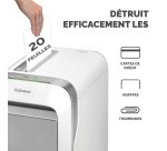 Fellowes LX Series Powershred LX221 destructeur de papier Découpage par micro-broyage 65 dB Blanc
