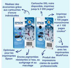 Epson Alarm clock Multipack 3-colour 27XL DURABrite Ultra Ink