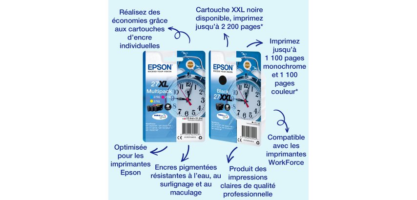 Epson Alarm clock Multipack 3-colour 27 DURABrite Ultra Ink