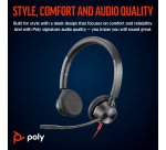 HP Poly Blackwire 3325 Stereo Microsoft Teams Certified USB-C Headset +3.5mm Plug +USB-C/A Adapter