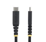StarTech.com Cable de Carga USB-C Trenzado de TPE y Nailon de 15cm - Cable Cargador USB Tipo C - - Cable Cargador para Portátil o Tablet - Cable de Servicio Pesado - USB 2.0 - PD 60W 3A - Negro