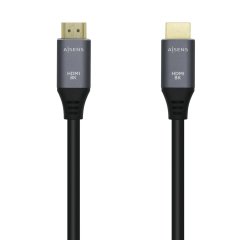 AISENS Cable HDMI V2.1 Ultra Alta Velocidad / HEC 8k@60Hz 48Gbps, A/M-A/M, Gris/Negro, 3.0m