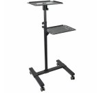 StarTech.com Mobile Projector and Laptop Stand/Cart - Heavy Duty Portable Projector Stand (2 Shelves, hold 22lb/10kg each) - Height Adjustable Rolling Presentation Cart w/Lockable Wheels