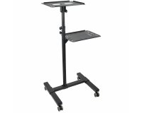 StarTech.com Table Vidéoprojecteur et Ordinateur Portable - Support Projecteur Robuste (2 Étagères; max. 10kg chacune) - Ajustable en Hauteur - Chariot Présentation Mobile - Roues Vérouillables