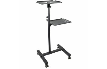 StarTech.com Soporte Móvil para Proyector y Ordenador Portátil - Carrito de Servicio Pesado para Proyector (2 Estantes) - de Altura Ajustable para Presentaciones - con Ruedas Bloqueables