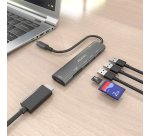 AISENS USB-C Dock 7 en 1, USB-C A, 1x HDMI, 2x USB-A USB2.0, 1x USB-A USB3.0, 1x USB-C PD 100W, 1x SD, 1x MicroSD, Gris, 15cm