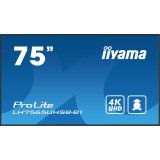 iiyama LH7575UHS-B1AG Écran d'affichage dynamique Écran plat de signalisation numérique 190,5 cm (75") LCD Wifi 500 cd/m² 4K Ultra HD Noir Intégré dans le processeur Android 11 24/7