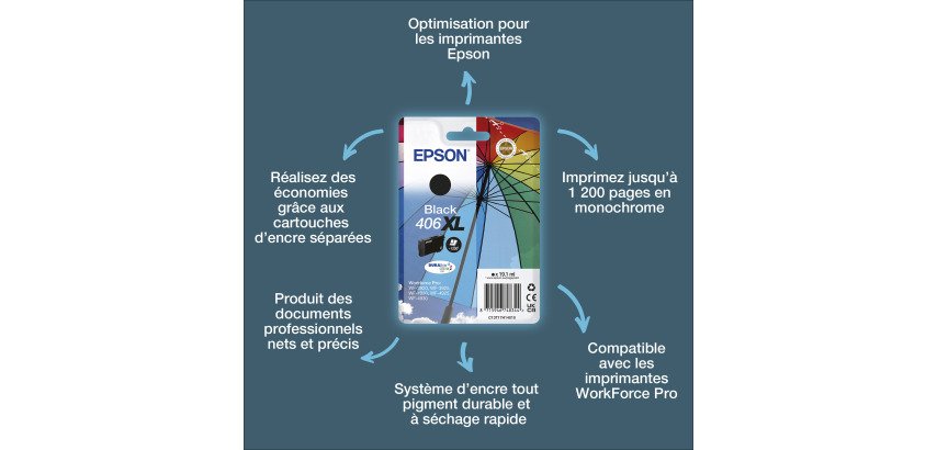Epson Cartouche d’encre noire DURABrite Ultra Parapluie 406XL