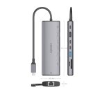 AISENS USB-C Dock 8 en 1, USB-C a 1xHDMI, 1xRJ45, 1xUSB-A 10G, 2xUSB-C 10G, 1xSD, 1xMicroSD, 1xUSB-C PD 100W, Gris, 20cm