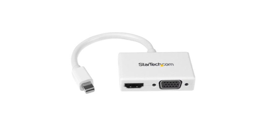 StarTech.com Adaptateur audio / vidéo de voyage - Convertisseur 2-en-1 Mini DisplayPort vers HDMI ou VGA - Blanc