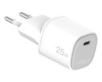 Celly UPTC1USBC25WWH cargador de dispositivo móvil Cámara digital, Micrófono, Smartphone, Teléfono Blanco USB Interior