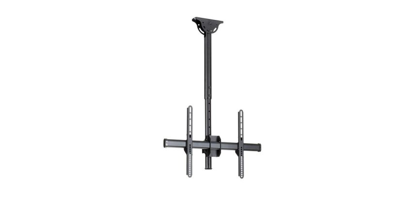 StarTech.com TV Plafondbeugel, Full-Motion Universele Ophangbeugel, VESA Beugel voor Single 32”-75" TVs / Displays, Kantelen/Zwenken, In hoogte verstelbare telescopische paal