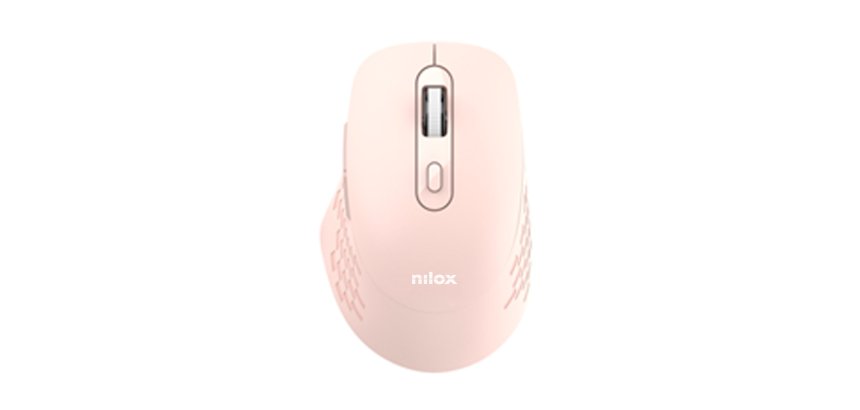 Nilox RATON DUAL WIRELESS 1600 DPI ROSA mouse Ufficio Bluetooth + USB Type-A Ottico