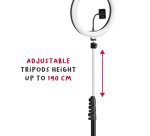 Aro selfie Celly CLICKGHOSTUSB con trípode Smartphone  Negro