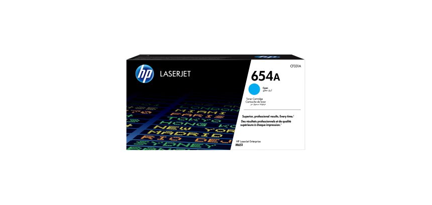 HP 654A toner cyan authentique LaserJet