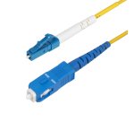 StarTech.com Câble Fibre Optique de 1m Simplex Monomode LC à SC (UPC) OS2, 9/125µm, 40G/100G, Cordon Fibre Optique, Insensible à la Courbure, Faible Perte d'Insertion, Cordon Patch Fibre LSZH
