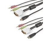 StarTech.com Cable KVM 4 en 1 de 1,8m con DVI USB Audio y Micrófono