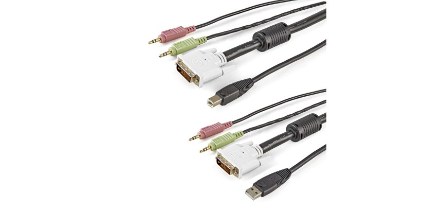 StarTech.com Cable KVM 4 en 1 de 1,8m con DVI USB Audio y Micrófono