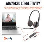 HP Poly Blackwire 3225 Stereo USB-C Headset +3.5mm Plug +USB-C/A Adapter (Bulk)