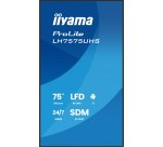 iiyama LH7575UHS-B2AG Écran d'affichage dynamique Écran plat de signalisation numérique 190,5 cm (75") LCD Wifi 500 cd/m² 4K Ultra HD Noir Intégré dans le processeur Android 11 24/7