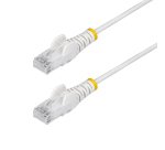 StarTech.com Cable de Red Ethernet CAT6 Delgado sin Enganches Blanco de 50cm - Cable RJ45 Snagless Slim 28AWG - Alambre de Cobre Puro - PoE 100W - con Alivios de Tensión - LSZH - Probado con Fluke