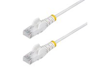 StarTech.com Câble Ethernet CAT6 Blanc Fin de 2m, Sans Accroc, 100W PoE, UTP, LSZH, Fil de Cuivre Pur 28AWG, Cordon Patch Réseau RJ45 avec Serre-Câble, Contrôlé Fluke