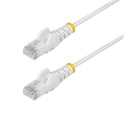 StarTech.com Cable de Red Ethernet CAT6 Delgado sin Enganches Blanco de 5m - Cable RJ45 Snagless Slim 28AWG - Alambre de Cobre Puro - PoE 100W - con Alivios de Tensión - LSZH - Probado con Fluke