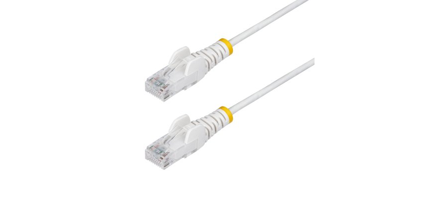 StarTech.com Câble Ethernet CAT6 Blanc Fin de 1,5m, Sans Accroc, 100W PoE, UTP, LSZH, Fil de Cuivre Pur 28AWG, Cordon Patch Réseau RJ45 avec Serre-Câble, Contrôlé Fluke