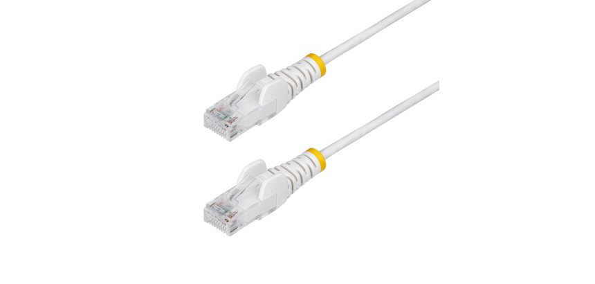StarTech.com Cable de Red Ethernet CAT6 Delgado sin Enganches Blanco de 50cm - Cable RJ45 Snagless Slim 28AWG - Alambre de Cobre Puro - PoE 100W - con Alivios de Tensión - LSZH - Probado con Fluke