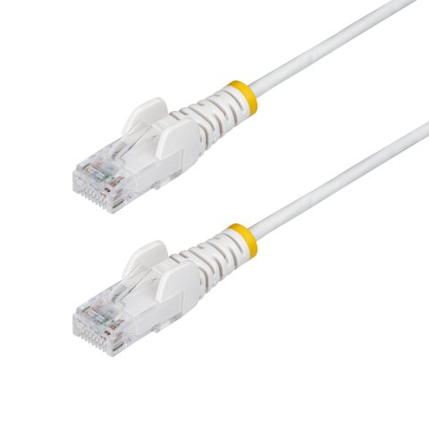 StarTech.com Cable de Red Ethernet CAT6 Delgado sin Enganches Blanco de 2m - Cable RJ45 Snagless Slim 28AWG - Alambre de Cobre Puro - PoE 100W - con Alivios de Tensión - LSZH - Probado con Fluke