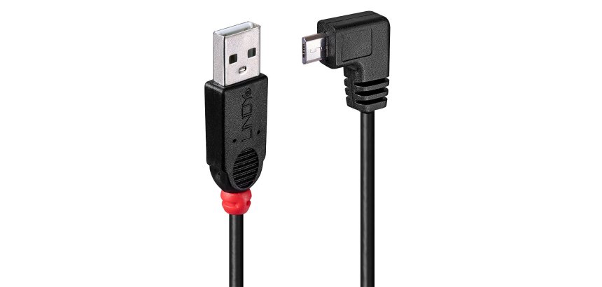 Lindy Câble USB 2.0 type A / micro-B coudé, 0.5m