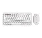 Logitech 920-012210 clavier Souris incluse Universel RF sans fil + Bluetooth AZERTY Français Blanc