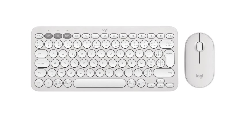 Logitech Pebble 2 Combo clavier Souris incluse Universel RF sans fil + Bluetooth AZERTY Français Blanc