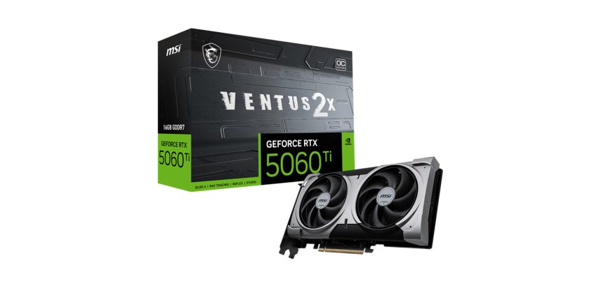 MSI VENTUS GeForce RTX 5060 TI 16G 2X OC PLUS NVIDIA 16 GB GDDR7