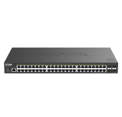 D-Link DGS-1250-52XP Géré L2+/L3 Gigabit Ethernet (10/100/1000) Connexion Ethernet, supportant l'alimentation via ce port (PoE) Bureau Noir