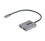 StarTech.com USB-C naar Dual HDMI Adapter, USB Type-C Multi-Monitor MST Hub, Dual 4K 60Hz HDMI Laptop Display Extender / Splitter, HDR, Extra-Lange Vaste Kabel - Enkel Windows